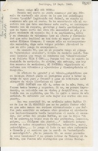[Carta] 1948 sept. 18, Santiago [a] Gabriela Mistral