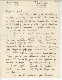 [Carta] 1934 feb. 15, París [a] Gabriela Mistral