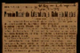 Premio Nobel de Literatura a Gabriela Mistral del Valle del Elqui.