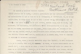 [Carta] 1948 feb. 1, [Baltimore] [a] Gabriela Mistral
