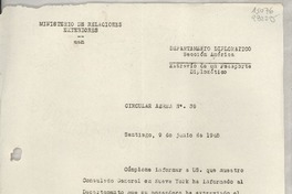 Circular N° 39, 1948 jun. 9, Santiago, [Chile]
