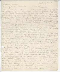 [Carta] 1944 sept. 27, Buenos Aires, [Argentina] [a] Gabriela Mistral, Rio, [Brasil]