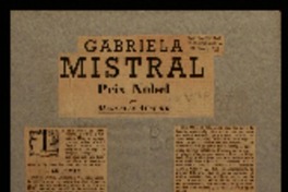 Gabriela Mistral Prix Nobel