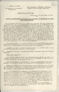 Circular N° 70, 1948 sept. 23, Santiago [a] los Señores Consules de Chile en el Exterior