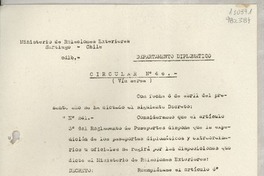 Circular N° 48, [1948] [abr. 6?], Santiago, Chile