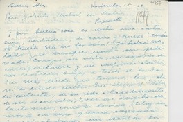 [Carta] [1949] nov. 15, Buenos Aires, [Argentina] [a] Gabriela Mistral, Italia
