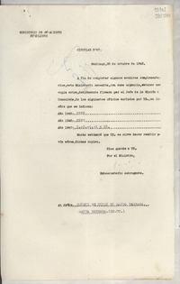 Circular N° 87, 1948 oct. 28, Santiago [al] señor Consul de Chile en Santa Barbara
