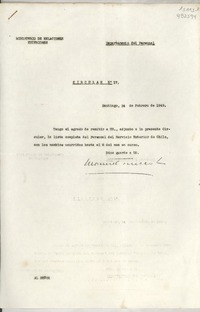 Circular N° 17, 1949 feb. 24, Santiago, [Chile] [al] Señor