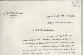 Circular N° 62, 1950 ago. 10, Santiago