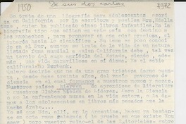 [Carta] [1950, Argentina] [a] Gabriela Mistral