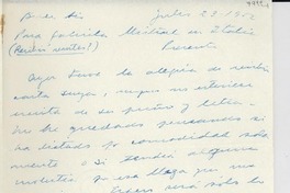 [Carta] 1952 jul. 23, Buenos Aires, [Argentina] [a] Gabriela Mistral, Italia