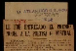 Le fue entregado el Premio Nobel a la poetisa G. Mistral