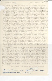 [Carta] 1954 oct. 22, Buenos Aires [a] Gabriela Mistral