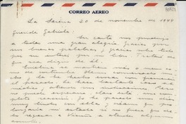 [Carta] 1944 nov. 20, La Serena, [Chile] [a] Gabriela Mistral