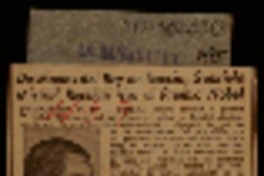 De manos del Rey de Suecia, Gabriela Mistral recibió hoy el Premio Nóbel