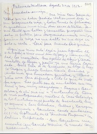 [Carta] 1952 ago. 30, Palma de Mallorca, [España] [a] [Gabriela Mistral]