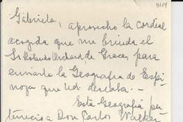 [Carta] [195?] , [Chile] [a] Gabriela [Mistral]
