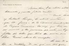 [Carta] 1941 oct. 8, Buenos Aires, [Argentina] [a] Gabriela Mistral