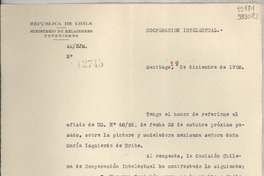 [Memorandum] N° 12745, 1950 dic. 11, Santiago [a] la señora Lucila Godoy A., Cónsul de Chile en Nápoles, Italia