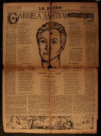 Gabriela Mistral Premio Nóbel 1945.