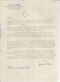 [Carta] 1949 avril 14, Rome, [Italia] [a] [Gabriela Mistral]