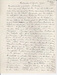 [Carta] 1945 ago. 18, Montevideo, [Uruguay] [a] Gabriela [Mistral]