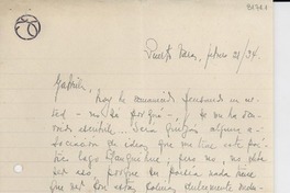 [Carta] 1934 feb. 21, Puerto Varas, [Chile] [a] Gabriela [Mistral]