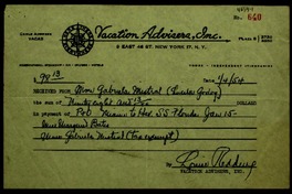 [Cuentas de hotel, pasajes y documentos conexos]