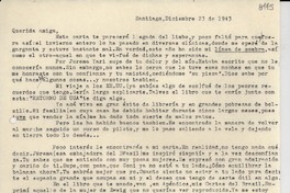 [Carta] 1943 dic. 23, Santiago [a] Gabriela Mistral