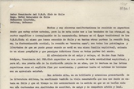 [Carta] [1948, Santiago] [a] Presidente del Pen Club de Chile