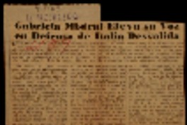 Gabriela Mistral eleva su voz en defensa de Italia desvalida