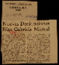 Nuevas declaraciones hizo Gabriela Mistral