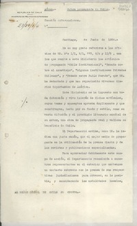 [Memorandum], 1936 jun., Santiago, [Chile] [al] Señor Cónsul de Chile en Oporto, [Portugal]