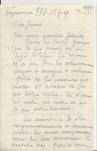 [Carta] 1943 jun. 13, [Santiago] [a] Gabriela Mistral