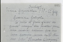 [Carta] [1946], Santiago [a] Gabriela Mistral