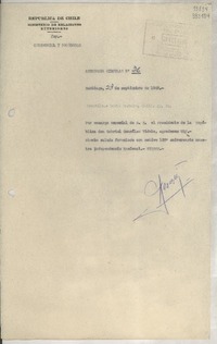 Aerograma circular N° 36, 1948 sept. 23, Santiago [a] ConChile, Santa Barbara, Calif., Estados Unidos