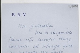 [Carta] [1954, Santiago] [a] Gabriela Mistral