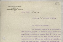 [Memorandum] Secc. Cont. N° 428, 1939 mar. 21, Santiago, [Chile]