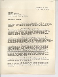 [Carta] 1948 jul. 5, Santiago, Chile [a] Gabriela Mistral, Santa Bárbara, Calif., EE.UU.