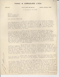 [Carta] 1948 ago. 14, Santiago, Chile [a] Gabriela Mistral, Santa Bárbara, [EE.UU.]