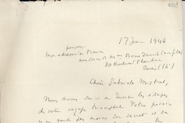 [Carta] 1946 juin. 17, [Montevideo] [a] Gabriela Mistral