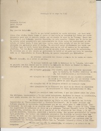 [Carta] 1949 mayo 18, Santiago, [Chile] [a] Gabriela Mistral, Hotel Jalapa, Veracruz, [México]