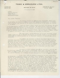 [Carta] 1949 jun. 7, Santiago, Chile [a] Gabriela Mistral, Hotel Méjico, Jalapa, Veracruz, [México]