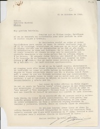 [Carta] 1949 oct. 21 [a] Gabriela Mistral, Méjico
