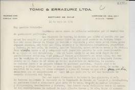 [Carta] 1950 mayo 10, Santiago, Chile [a] Gabriela [Mistral]