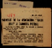 Mensaje de la Asociación Italia Libre" a Gabriela Mistral