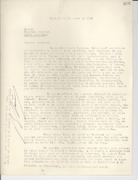 [Carta] 1948 ene. 27, Iquique [a] Gabriela Mistral, Santa Bárbara