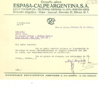 [Carta] 1959 oct. 24, Buenos Aires, [Argentina] [a] Doris Dana, Long Island, Nueva York (U.S.A.)