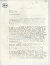 [Carta] 1951 jun. 8, Santiago [a] Gabriela Mistral, Rapallo