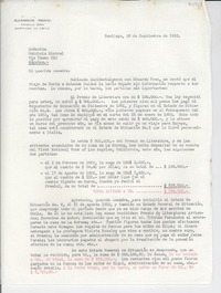 [Carta] 1952 sept. 26, Santiago, [Chile] [a] Gabriela Mistral, Nápoles, [Italia]